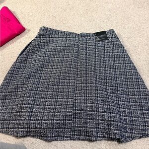 Elegant Black and White Tweed Skirt